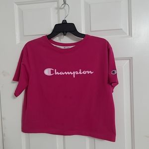 Champion bright pink cropped tshirt size M -C3